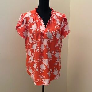 41 Hawthorn Tiffany Tulip Sleeve Blouse, Coral, XL
